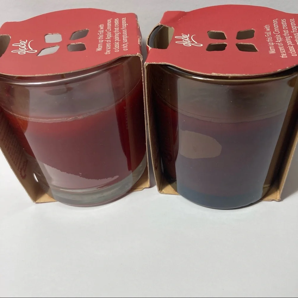 Glade Apple Cinnamon Glass Jar Candle Fall Limited Edition